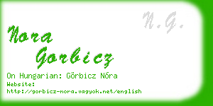 nora gorbicz business card